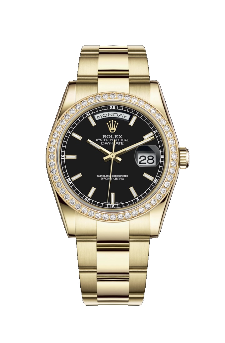 Day-Date 36 118348 Gold Watch (Black)