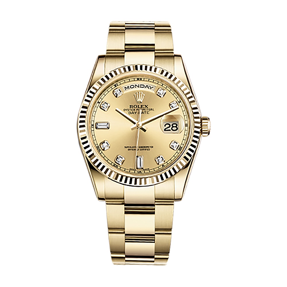 Day-Date 36 118238 Gold Watch (Champagne Set with Diamonds) - Click Image to Close