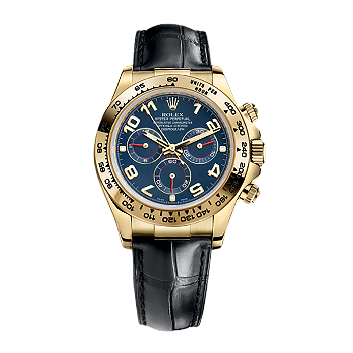 Cosmograph Daytona 116518 Gold Watch (Blue)