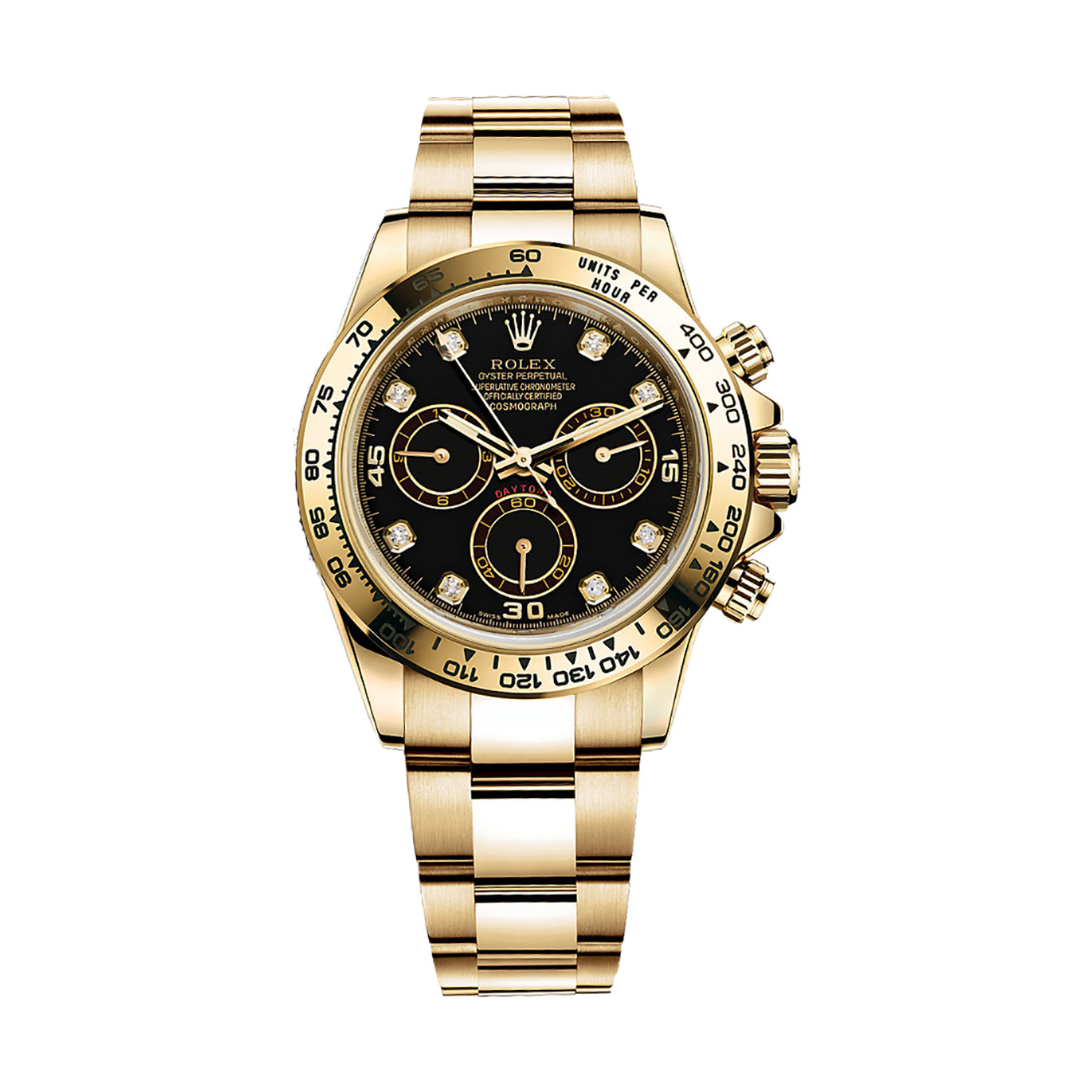 Cosmograph Daytona 116508 Gold Watch (Black Set With Diamonds)