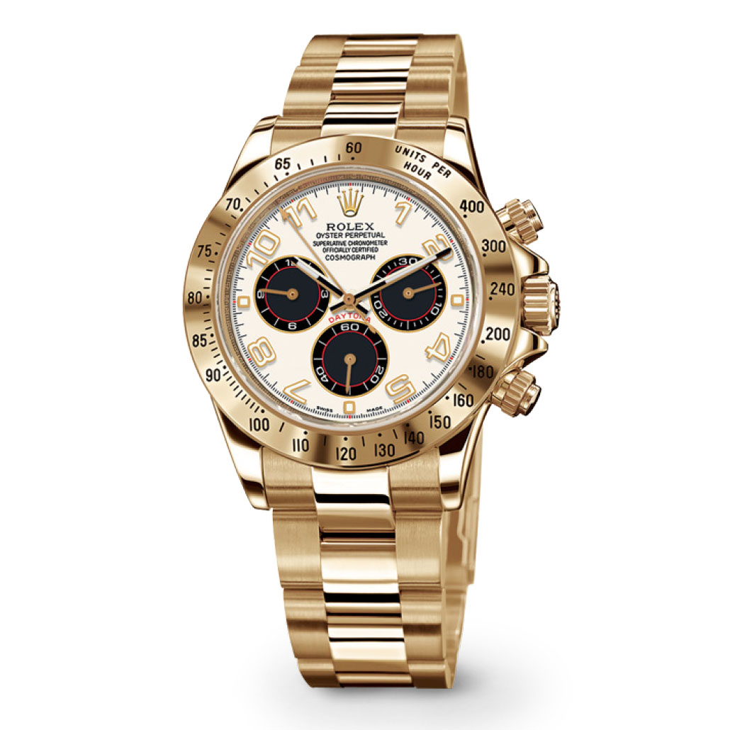 Cosmograph Daytona 116528 Gold Watch (White And Black)