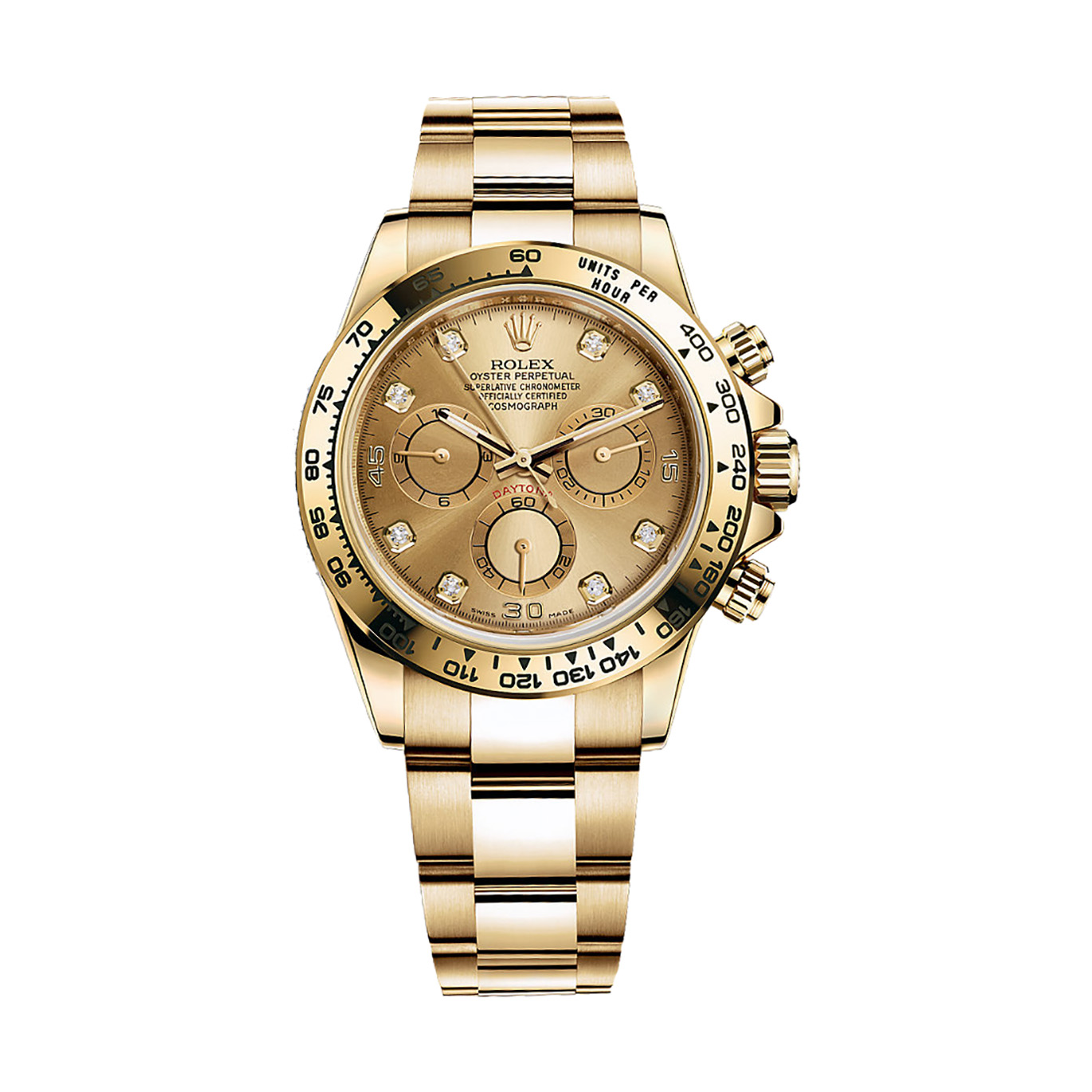 Cosmograph Daytona 116508 Gold Watch (Champagne Set With Diamonds)