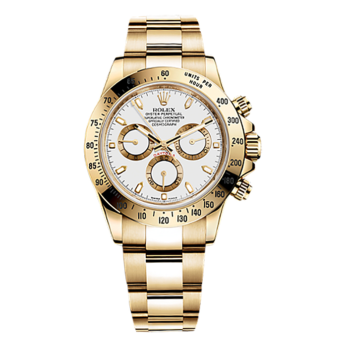 Cosmograph Daytona 116528 Gold Watch (White)