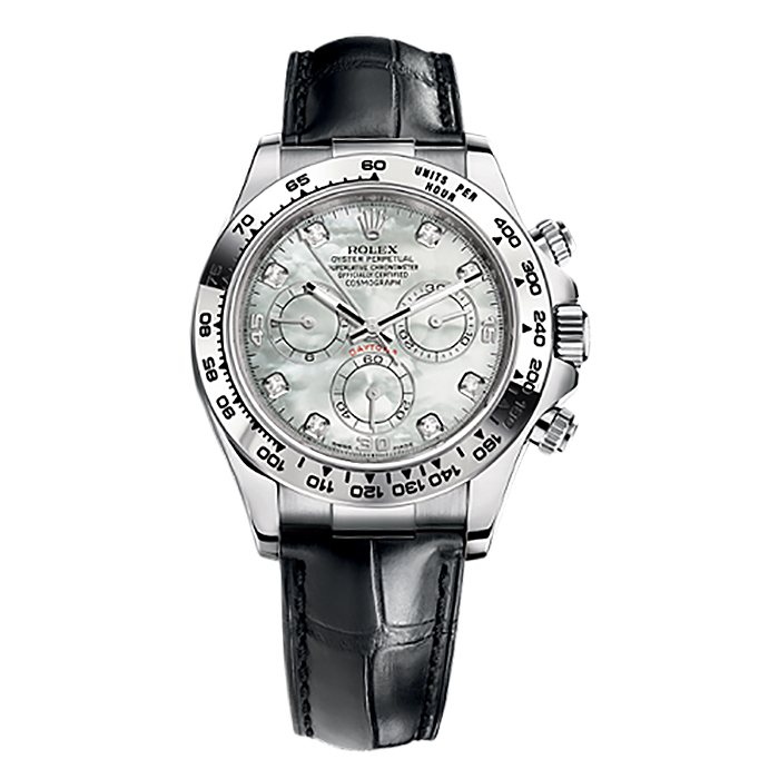 Cosmograph Daytona 116519 White Gold Watch (White Mother-of-Pearl Set with Diamonds)