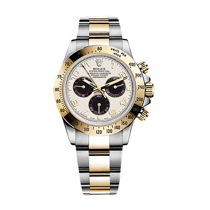 Cosmograph Daytona 116523 Gold & Stainless Steel Watch (White And Black)