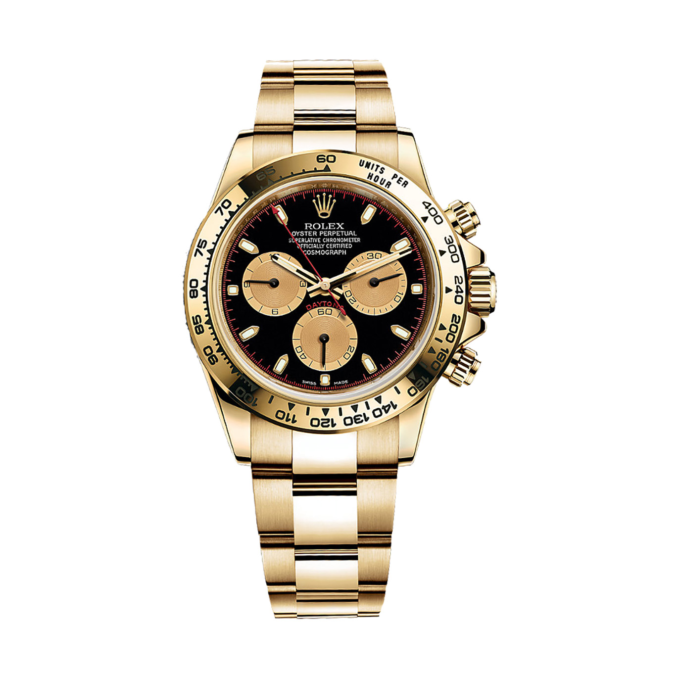 Cosmograph Daytona 116508 Gold Watch (Black and Champagne)