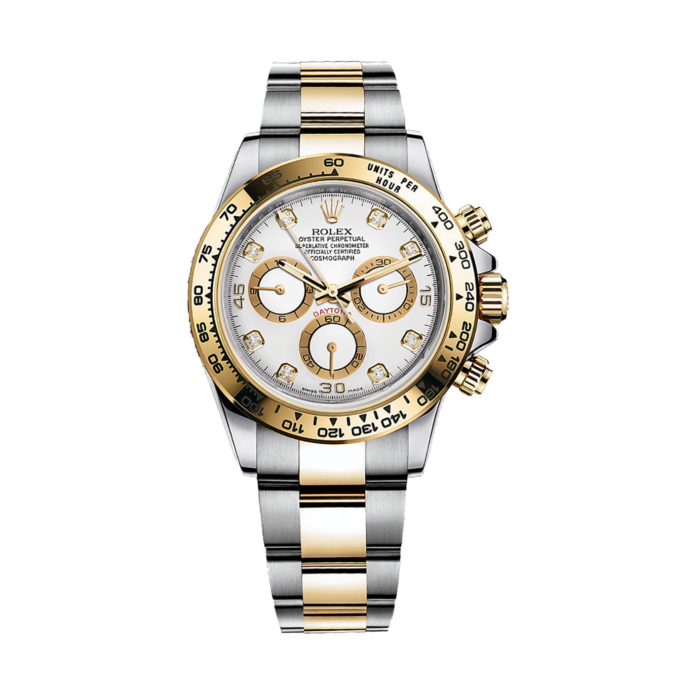 Cosmograph Daytona 116503 Gold & Stainless Steel Watch (White Set With Diamonds)