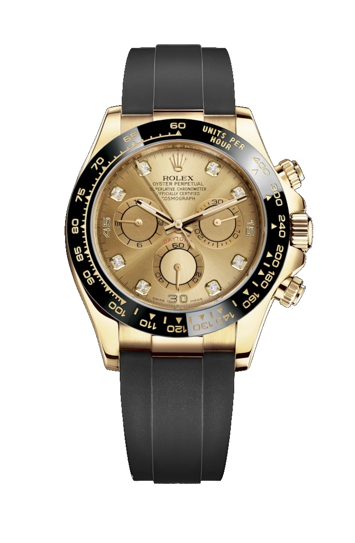 Cosmograph Daytona 116518LN Gold Watch (Champagne-Colour Set with Diamonds)