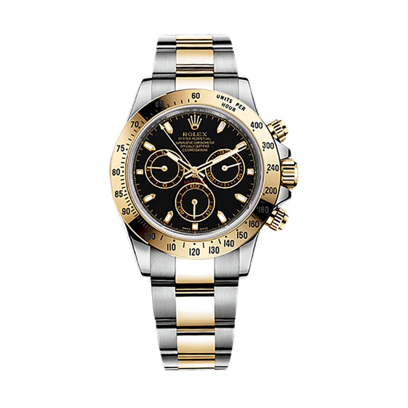 Cosmograph Daytona 116523 Gold & Stainless Steel Watch (Black)