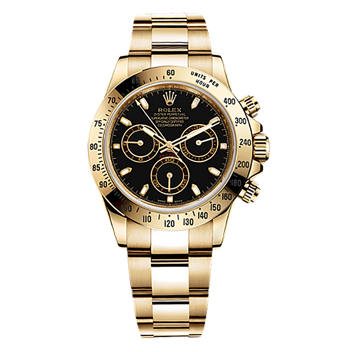 Cosmograph Daytona 116528 Gold Watch (Black)