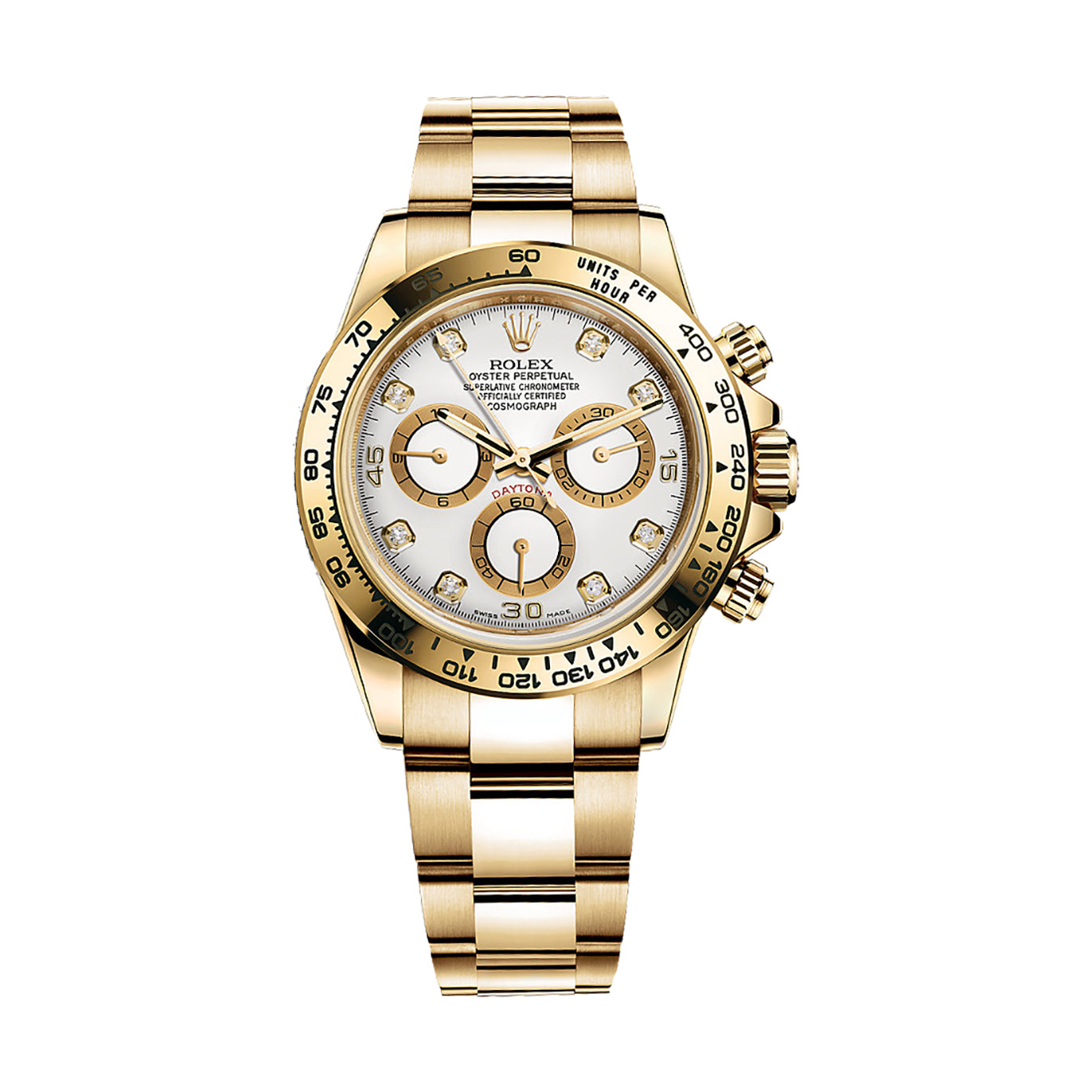 Cosmograph Daytona 116508 Gold Watch (White Set With Diamonds)