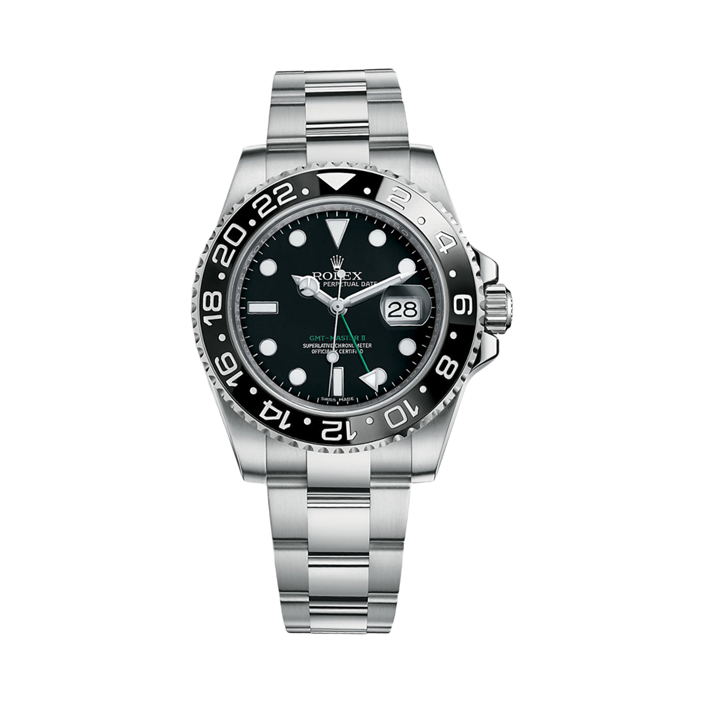 GMT-Master II 116710LN Stainless Steel Watch (Black)