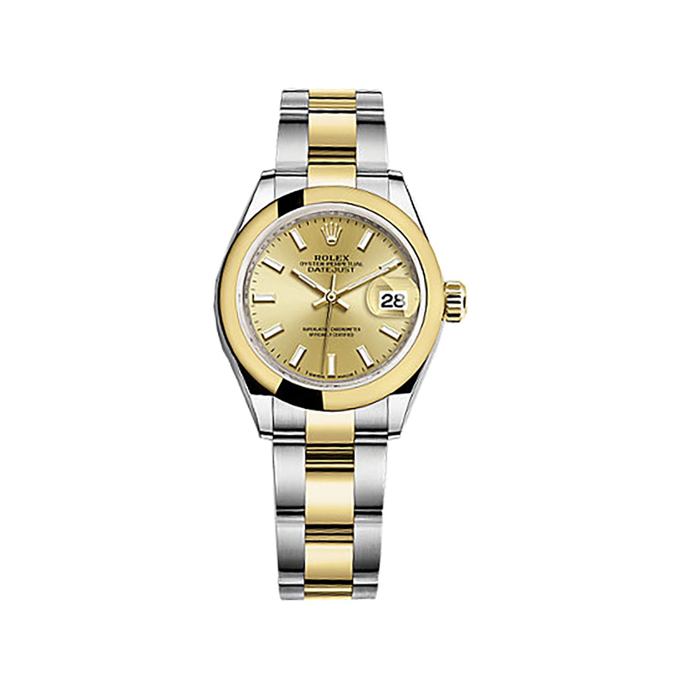Lady-Datejust 28 279163 Gold & Stainless Steel Watch (Champagne)