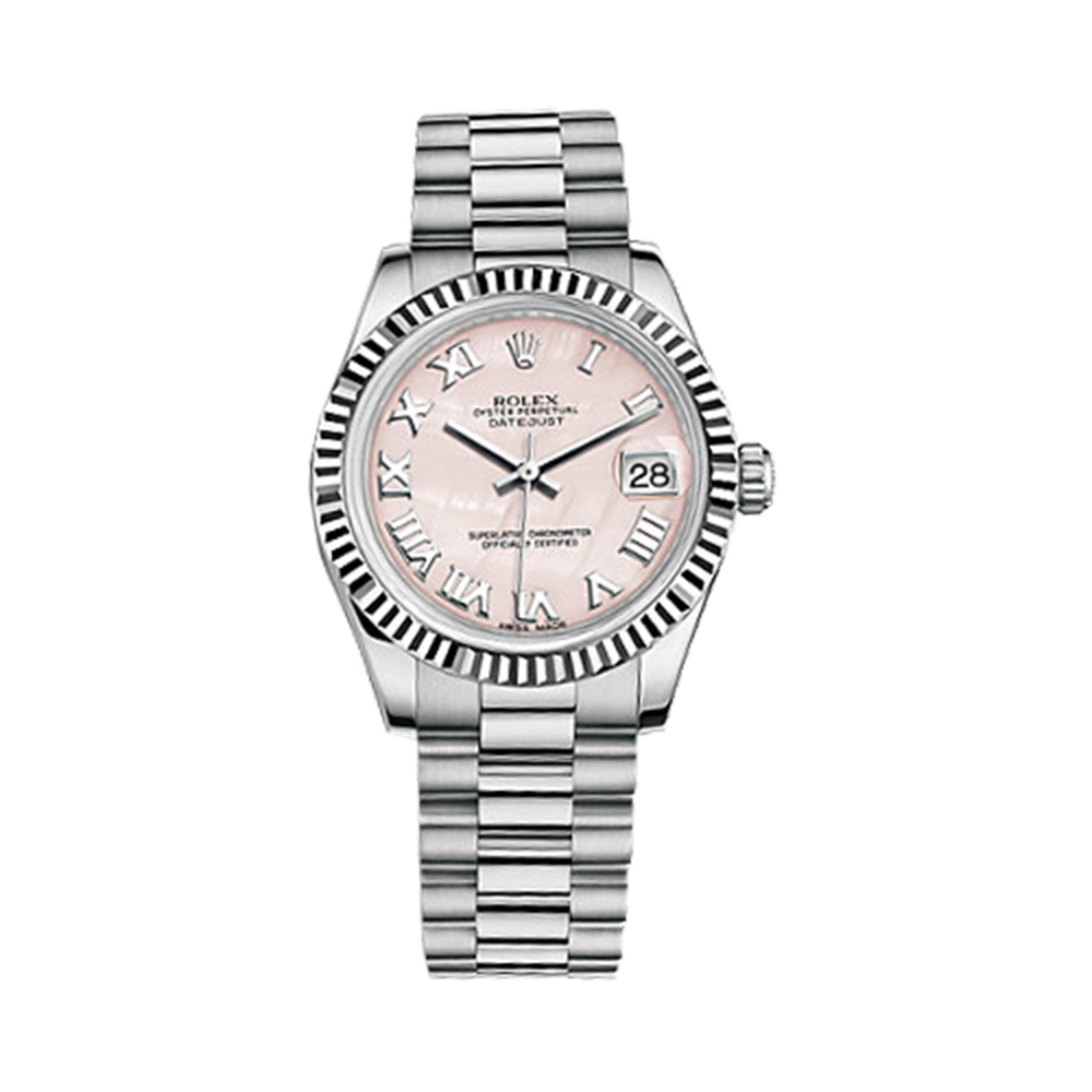 Datejust 31 178279 White Gold Watch (Pink Mother-of-Pearl)