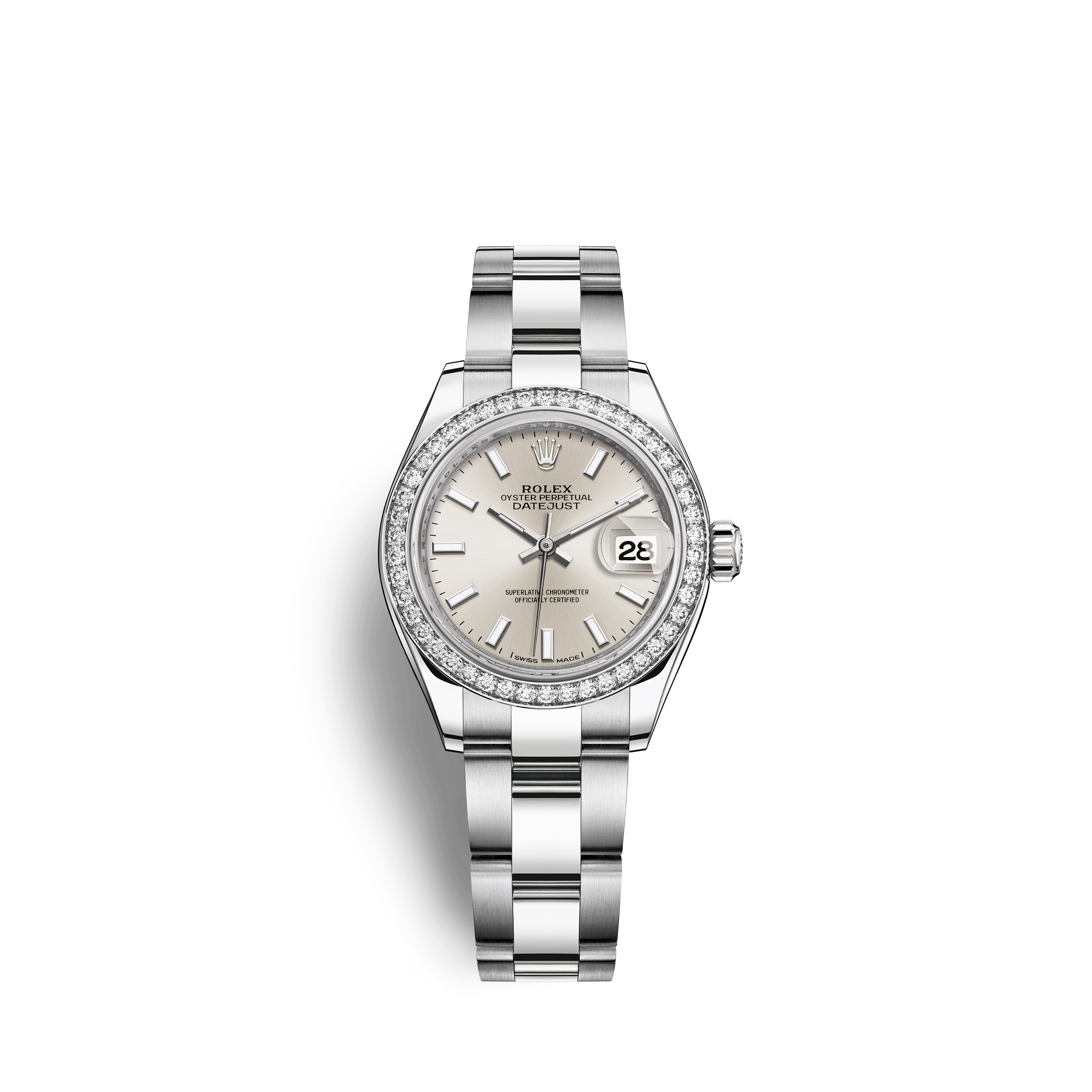 Lady-Datejust 28 279384RBR White Gold & Stainless Steel Watch (Silver)