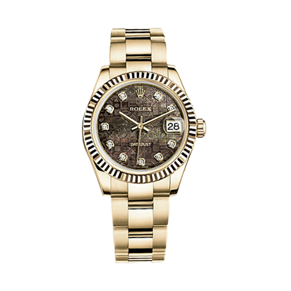 Datejust 31 178278 Gold Watch (Black Mother-of-Pearl Jubilee Design Set with Diamonds)