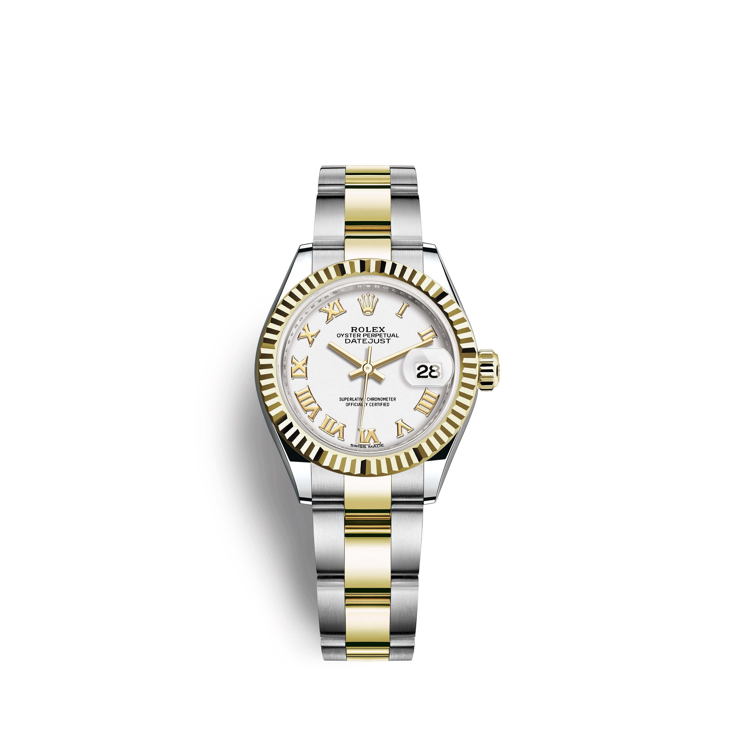 Lady-Datejust 28 279173 Gold & Stainless Steel Watch (White)