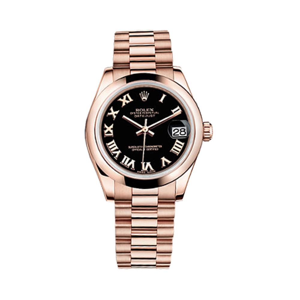 Datejust 31 178245f Rose Gold Watch (Black)