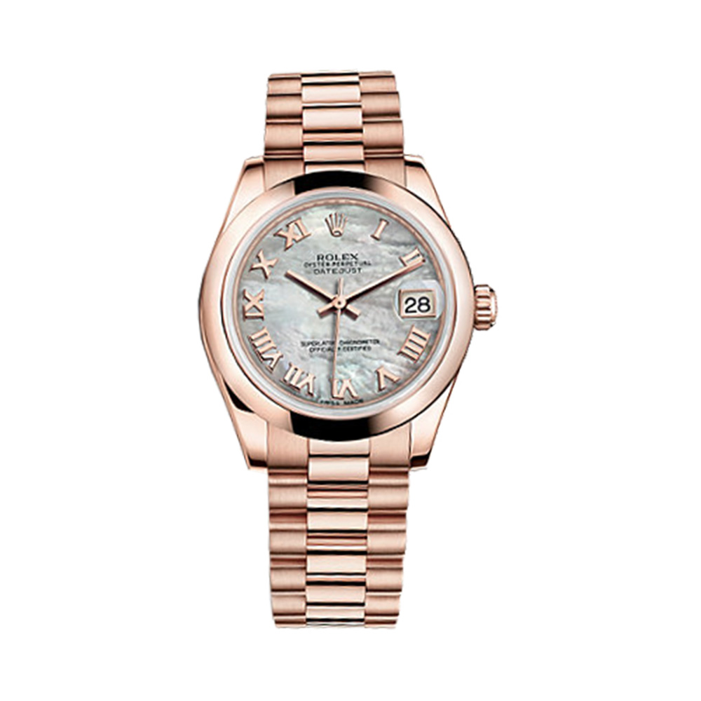 Datejust 31 178245f Rose Gold Watch (White Mother-of-Pearl) - Click Image to Close