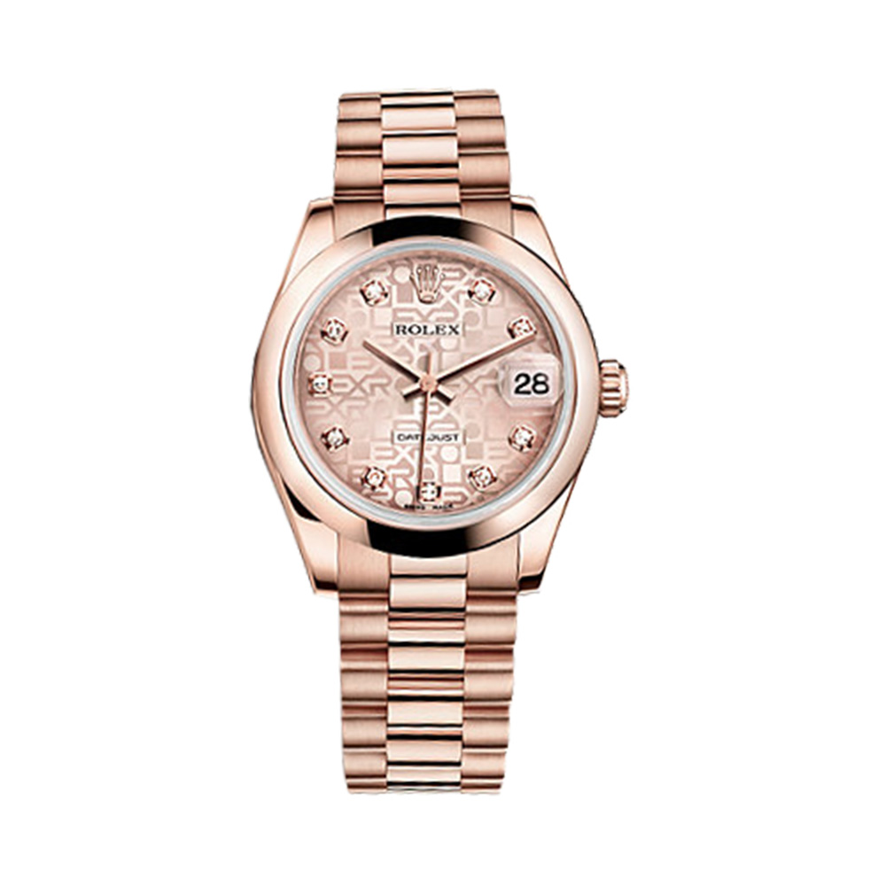 Datejust 31 178245f Rose Gold Watch (Pink Jubilee Design Set with Diamonds)