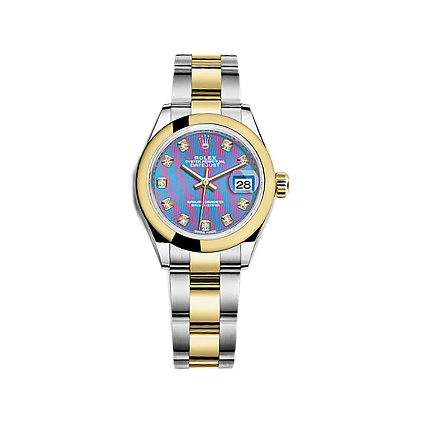 Lady-Datejust 28 279163 Gold & Stainless Steel Watch (Lavender Set with Diamonds)