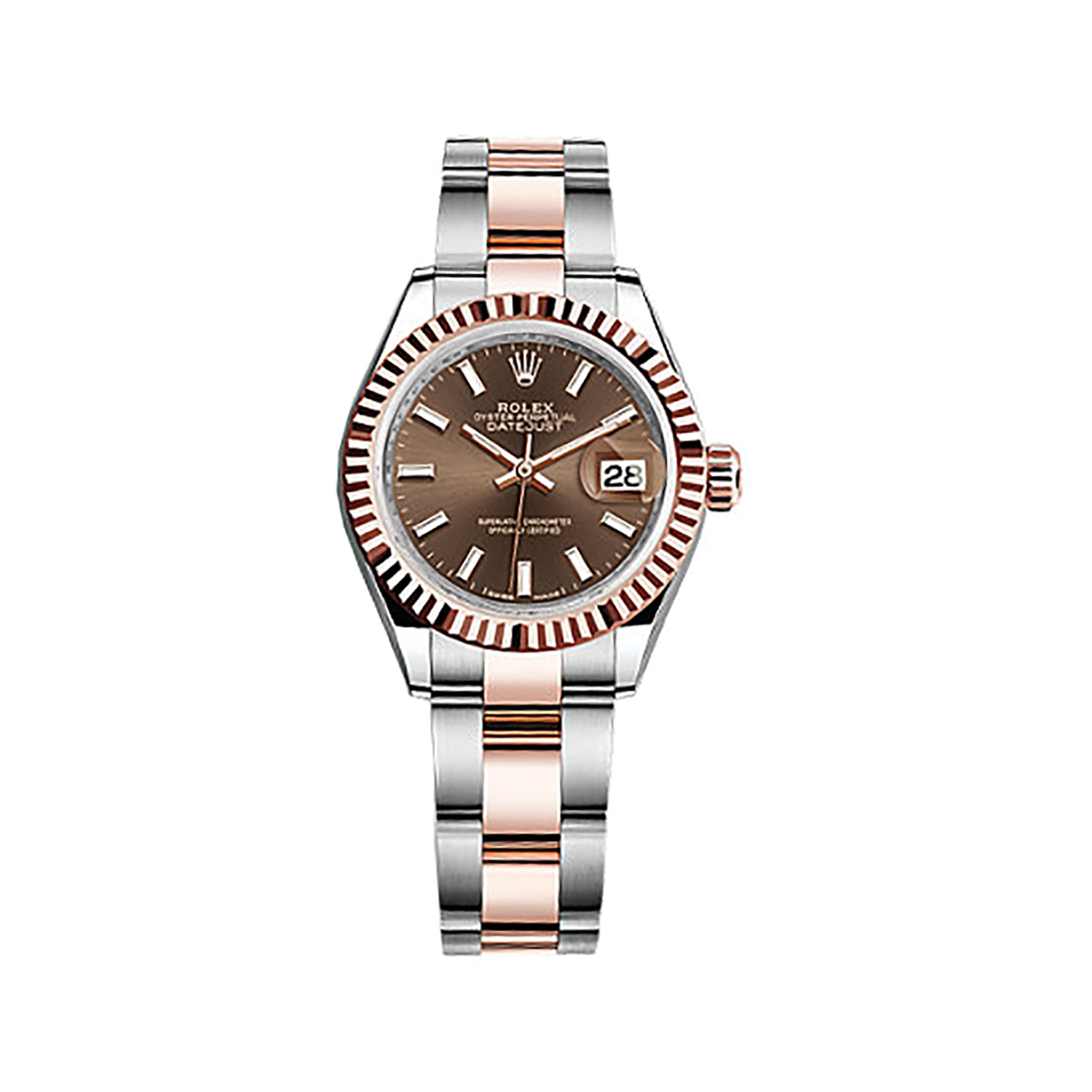 Lady-Datejust 28 279171 Rose Gold & Stainless Steel Watch (Chocolate)