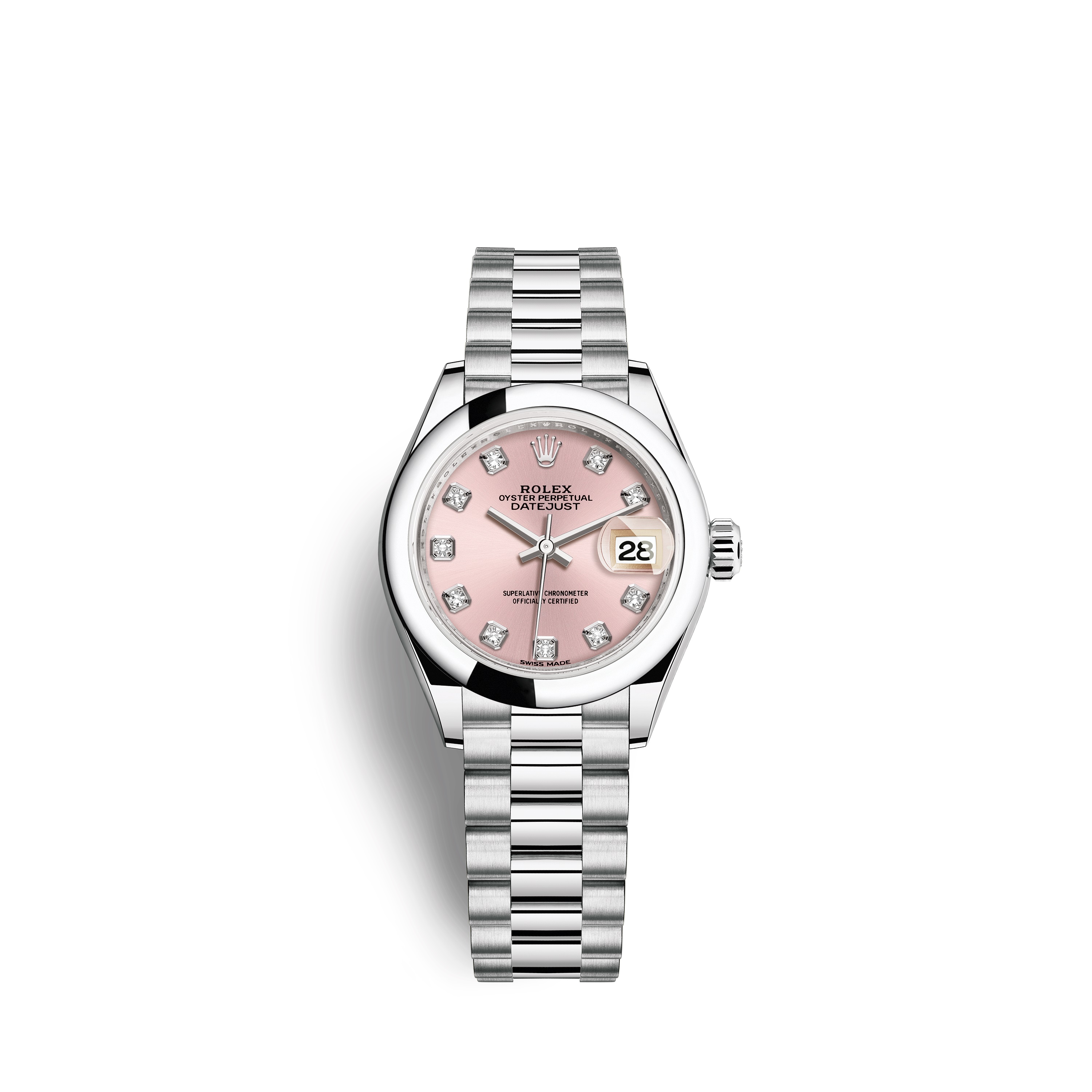 Lady-Datejust 28 279166 Platinum Watch (Pink Set with Diamonds)