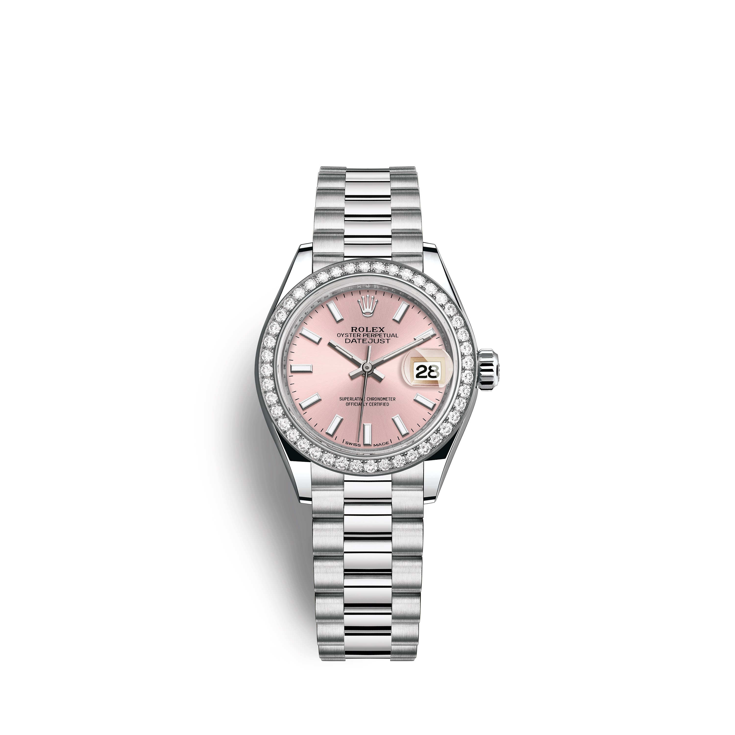 Lady-Datejust 28 279136RBR Platinum & Diamonds Watch (Pink)