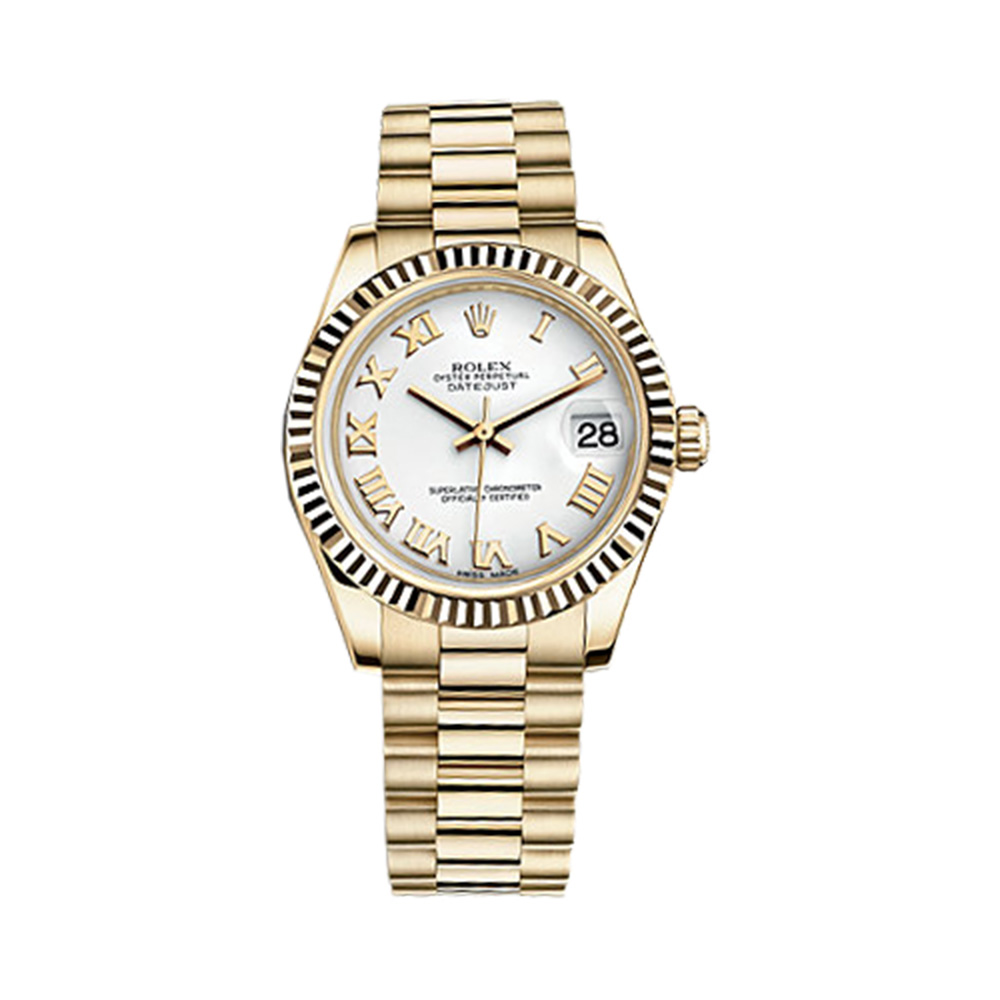 Datejust 31 178278 Gold Watch (White)