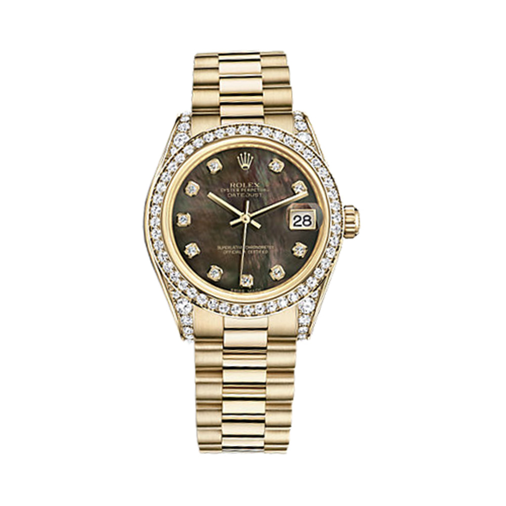 Datejust 31 178158 Gold & Diamonds Watch (Black Mother-of-Pearl Set with Diamonds)