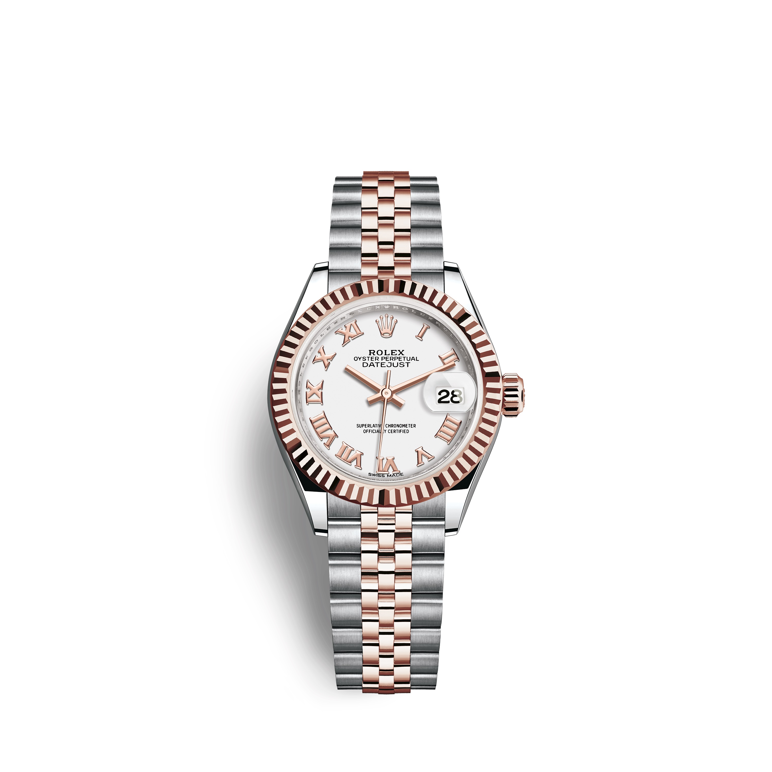 Lady-Datejust 28 279171 Rose Gold & Stainless Steel Watch (White)