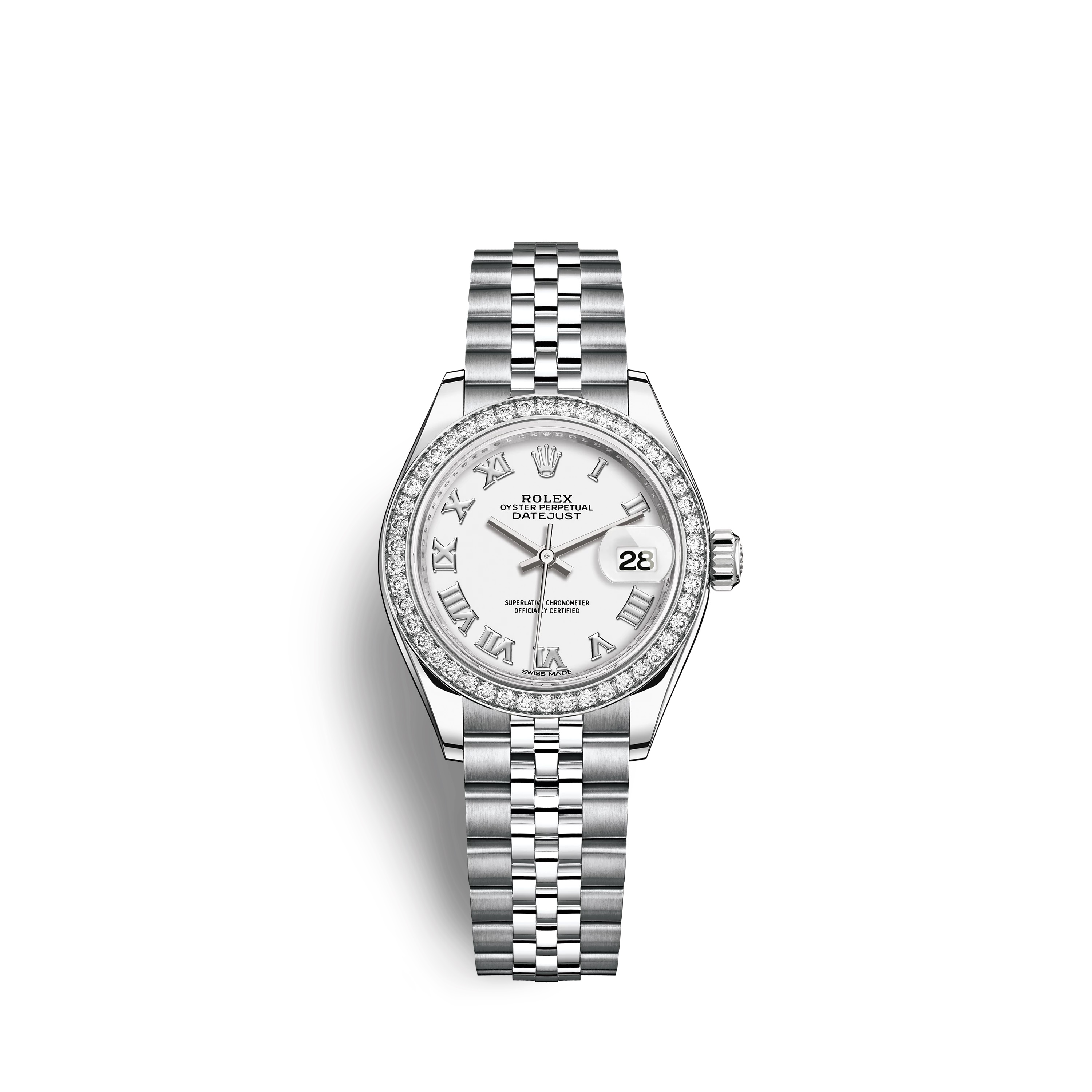 Lady-Datejust 28 279384RBR White Gold &Stainles Steel Watch (White)
