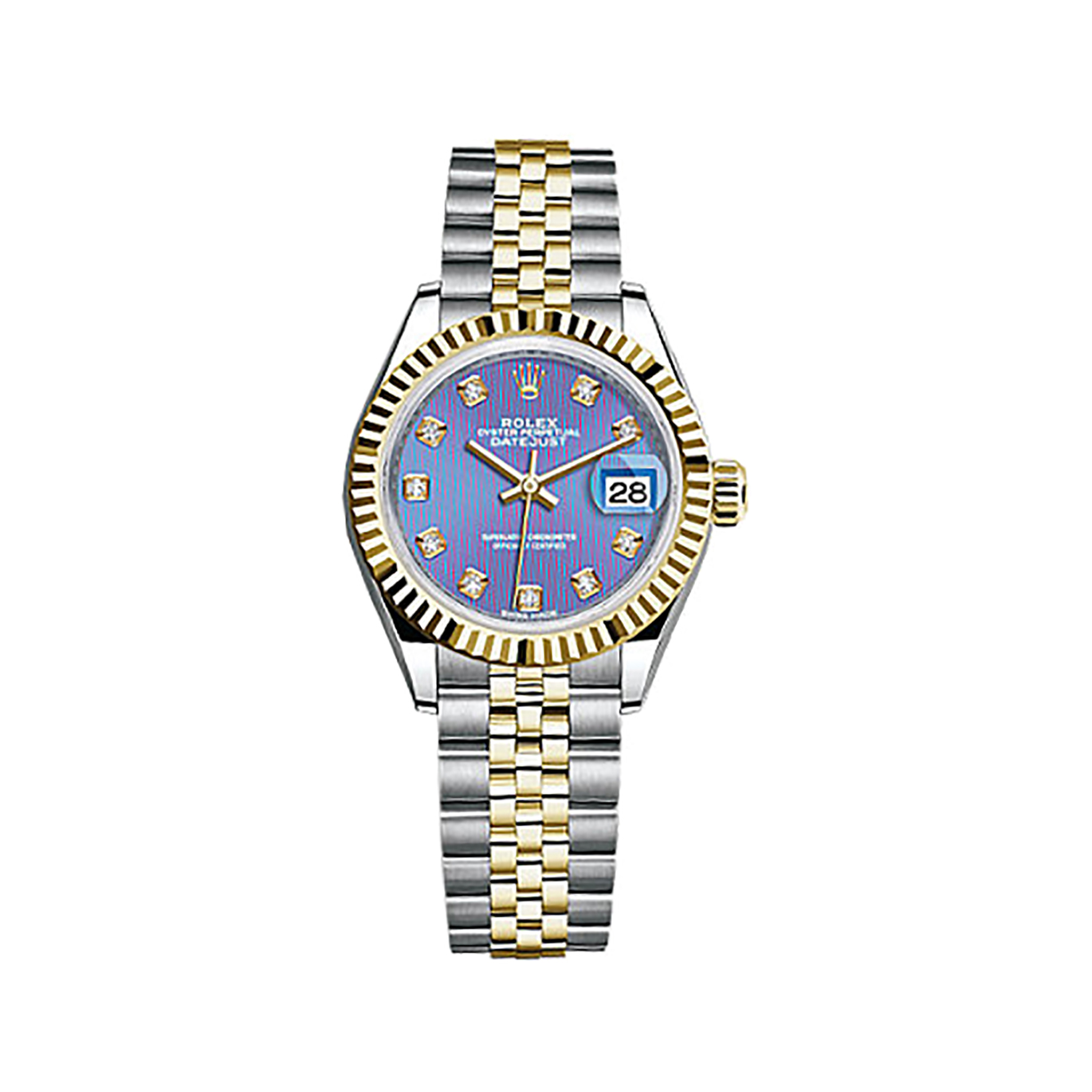 Lady-Datejust 28 279173 Gold & Stainless Steel Watch (Lavender Set with Diamonds)