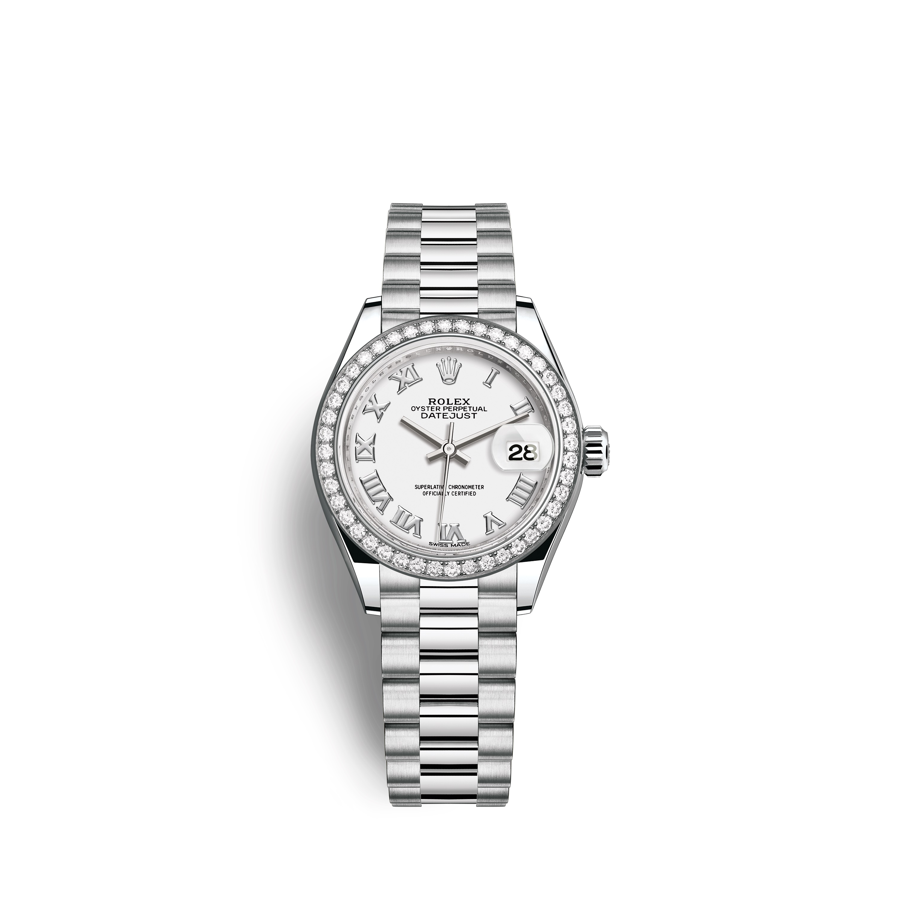 Lady-Datejust 28 279136RBR Platinum & Diamonds Watch (White)
