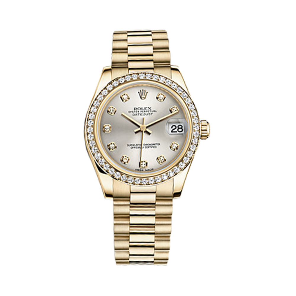 Datejust 31 178288 Gold & Diamonds Watch (Silver Set with Diamonds)