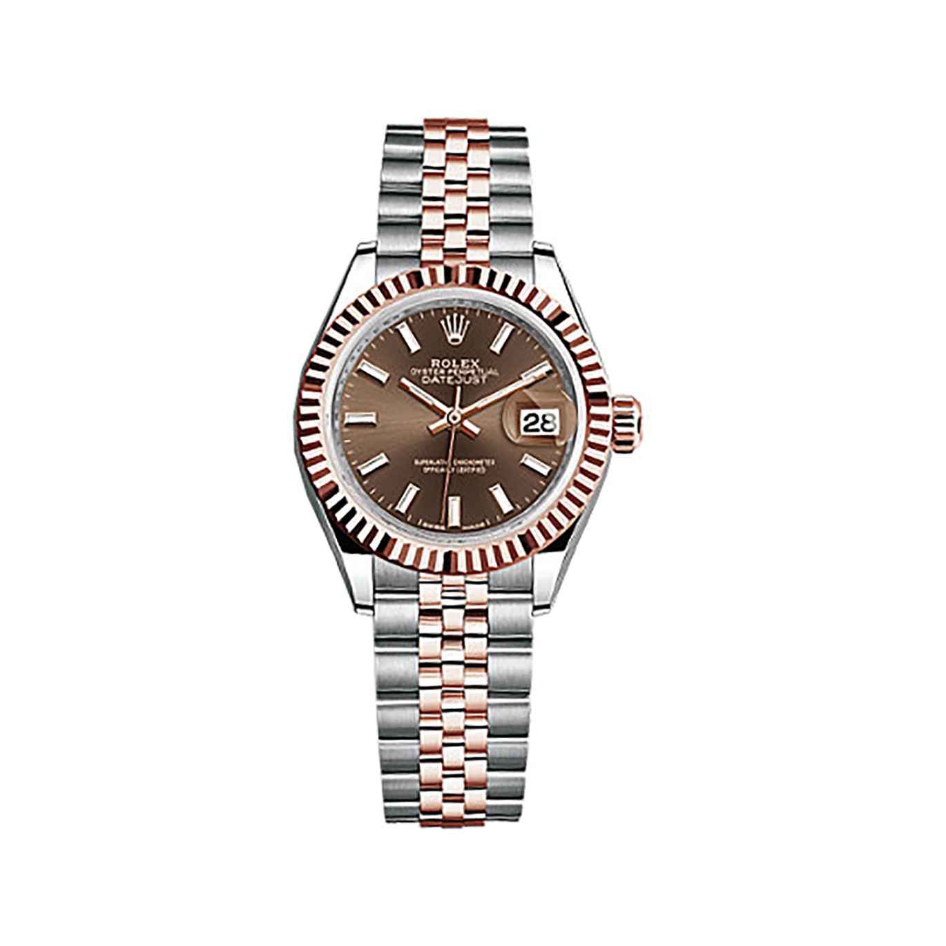 Lady-Datejust 28 279171 Rose Gold & Stainless Steel Watch (Chocolate)