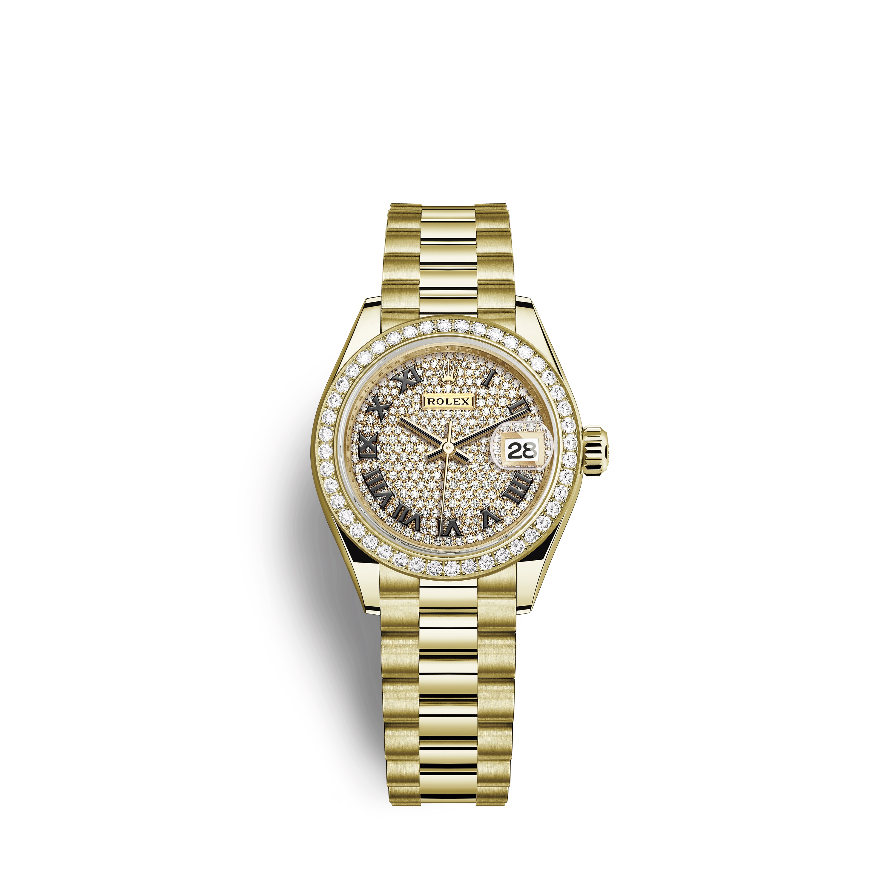 Lady-Datejust 28 279138RBR Gold & Diamonds Watch (White)