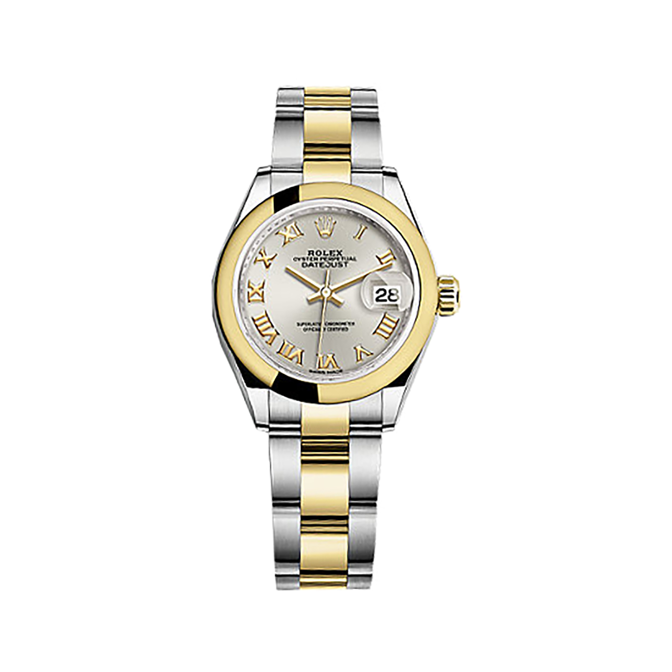 Lady-Datejust 28 279163 Gold & Stainless Steel Watch (Silver)