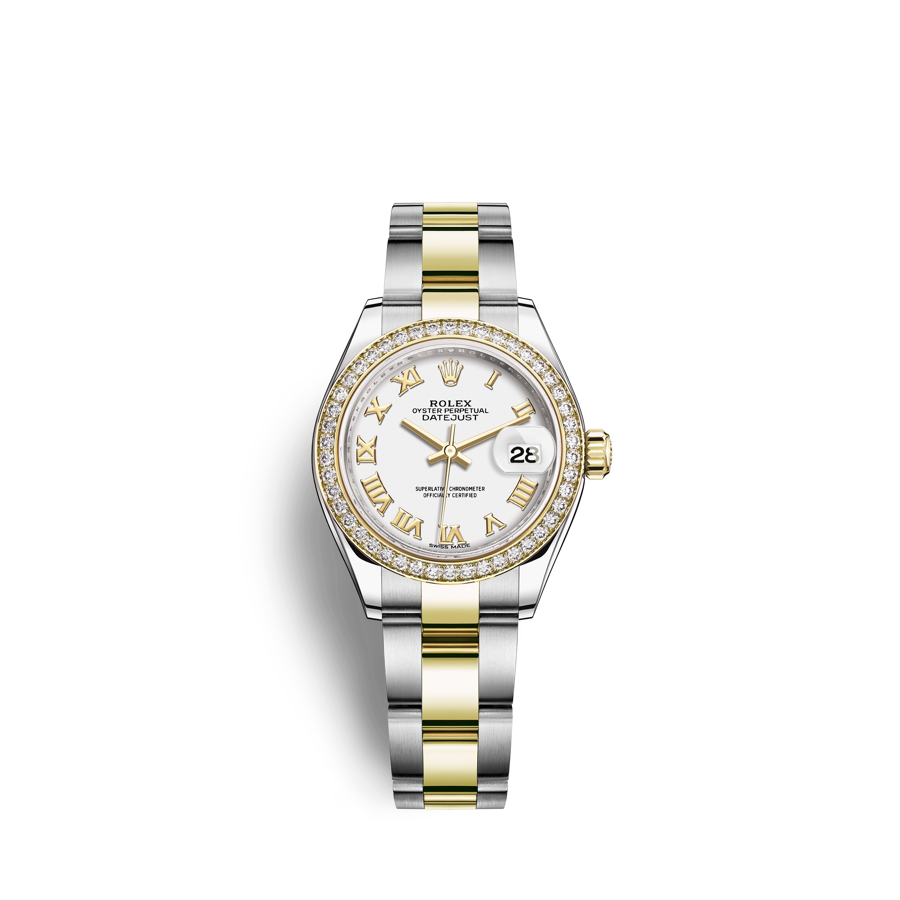 Lady-Datejust 28 279383RBR Gold & Diamonds Watch (White)