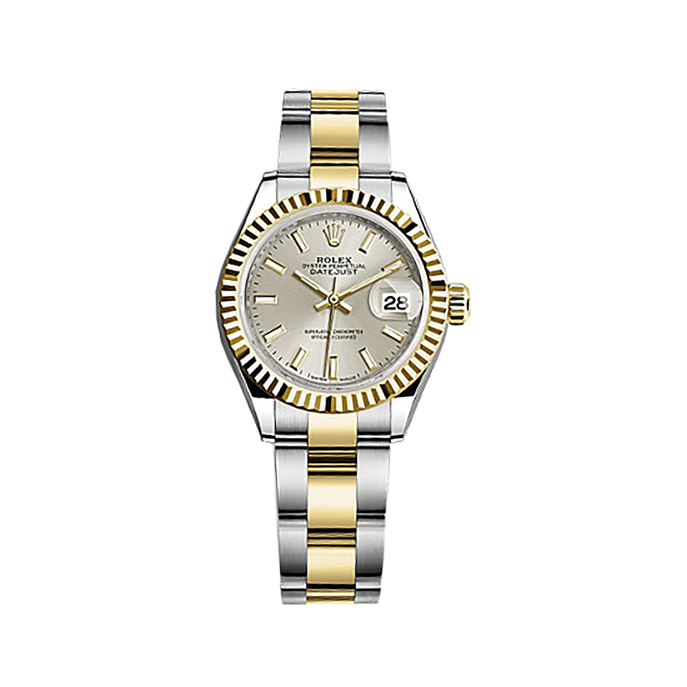Lady-Datejust 28 279173 Gold & Stainless Steel Watch (Silver) - Click Image to Close