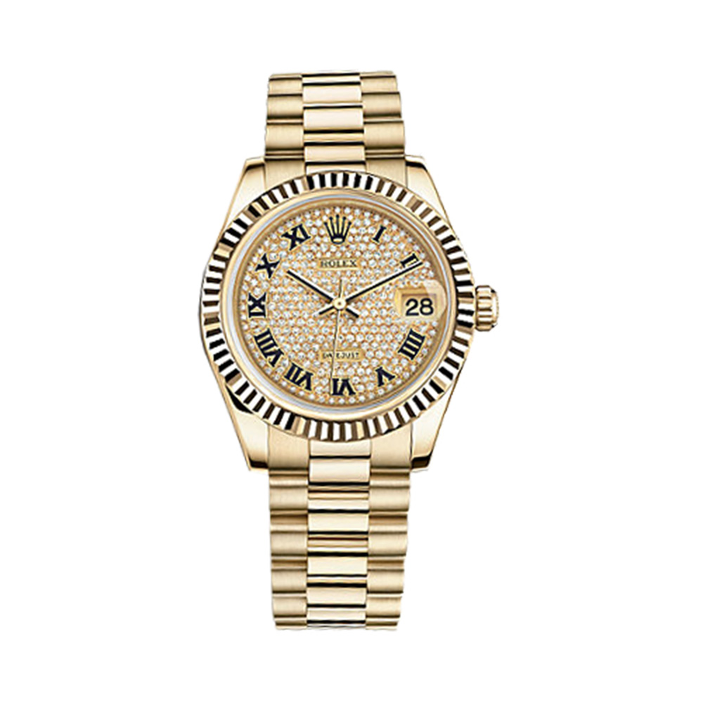 Datejust 31 178278 Gold Watch (Diamond-paved)