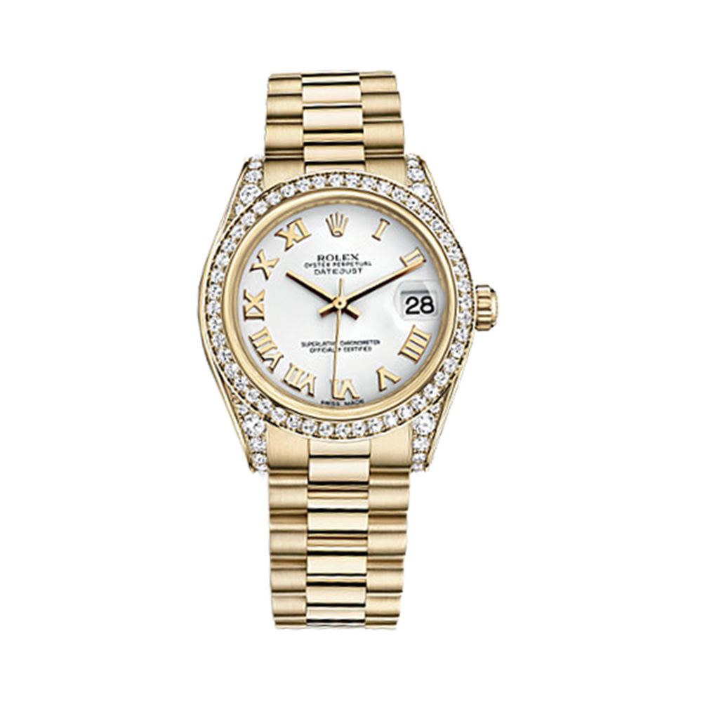 Datejust 31 178158 Gold & Diamonds Watch (White)