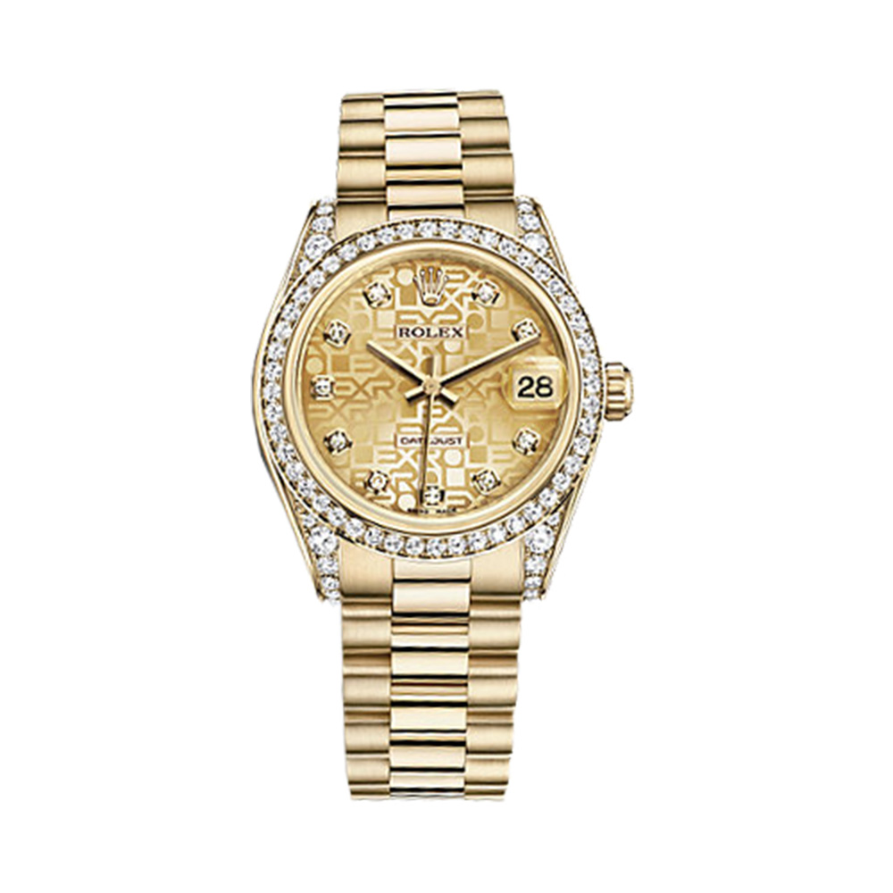 Datejust 31 178158 Gold & Diamonds Watch (Champagne Jubilee Design Set with Diamonds)