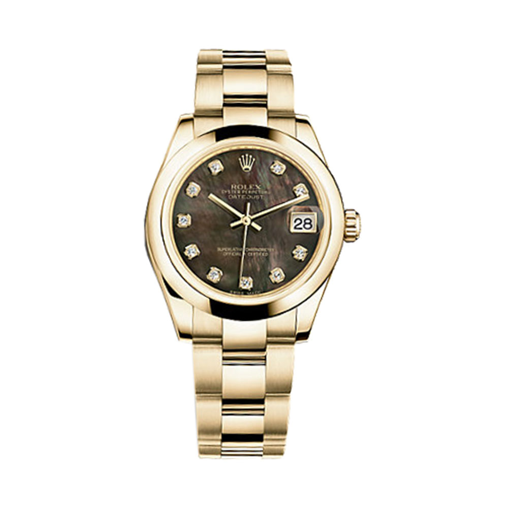 Datejust 31 178248 Gold Watch (Black Mother-of-Pearl Set with Diamonds)