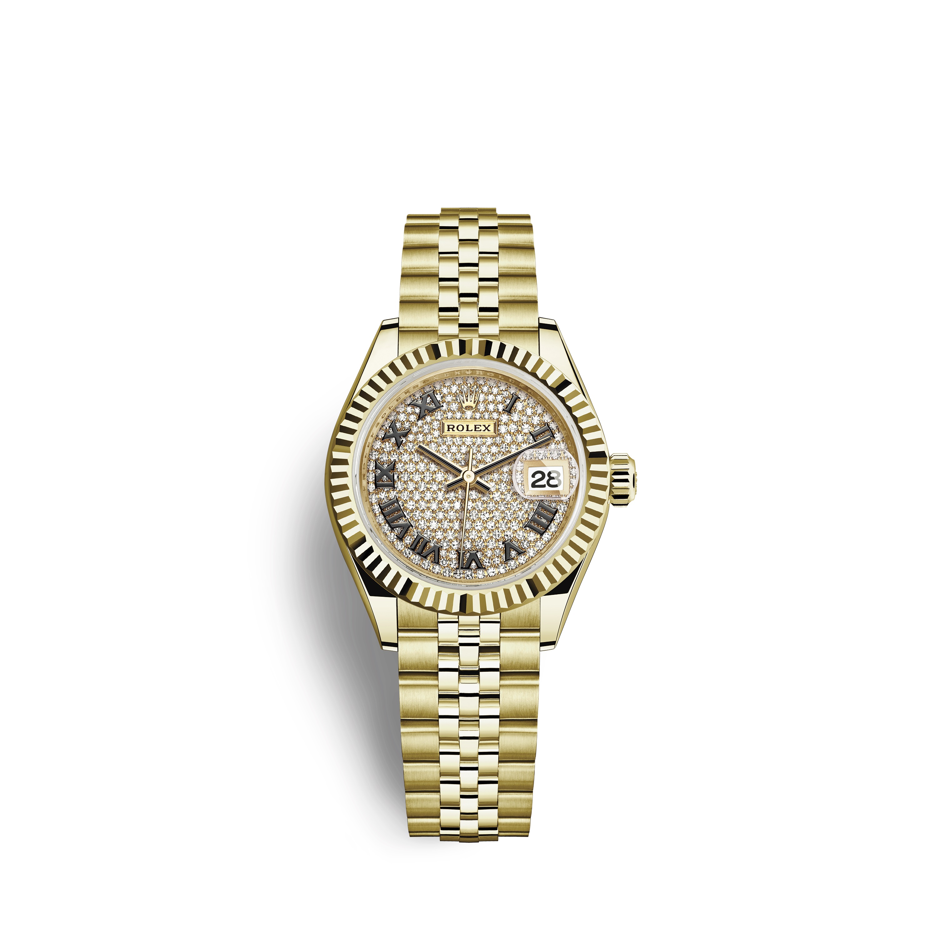 Lady-Datejust 28 279178 Gold Watch (Diamond-Paved)