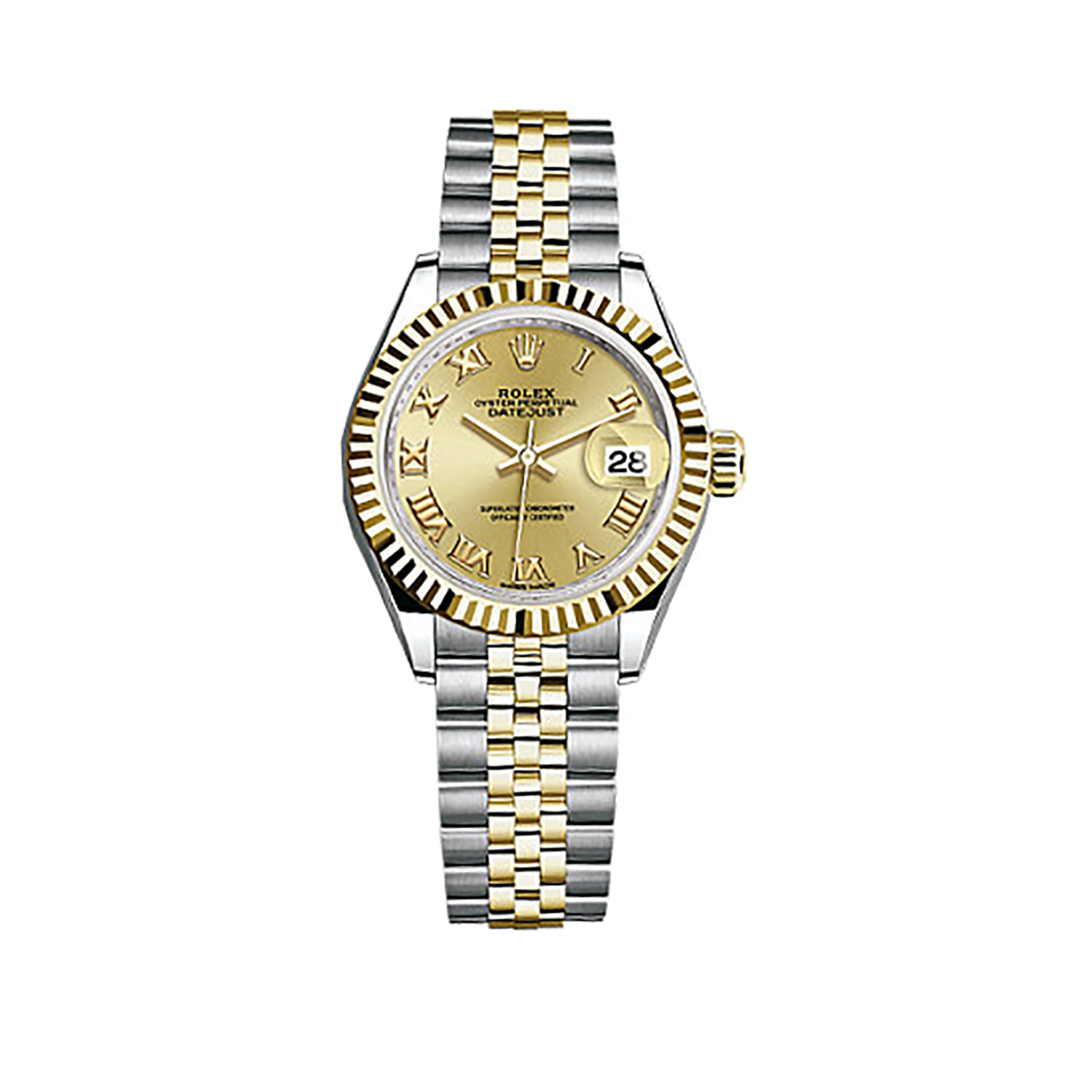 Lady-Datejust 28 279173 Gold & Stainless Steel Watch (Champagne)