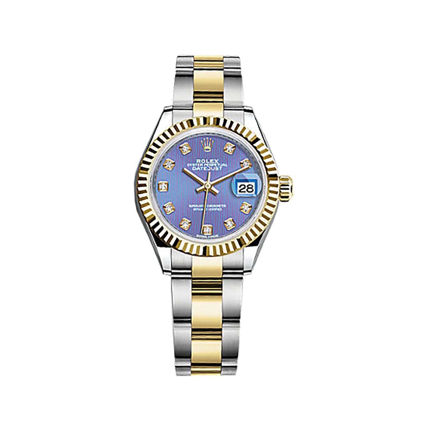 Lady-Datejust 28 279173 Gold & Stainless Steel Watch (Lavender Set with Diamonds)