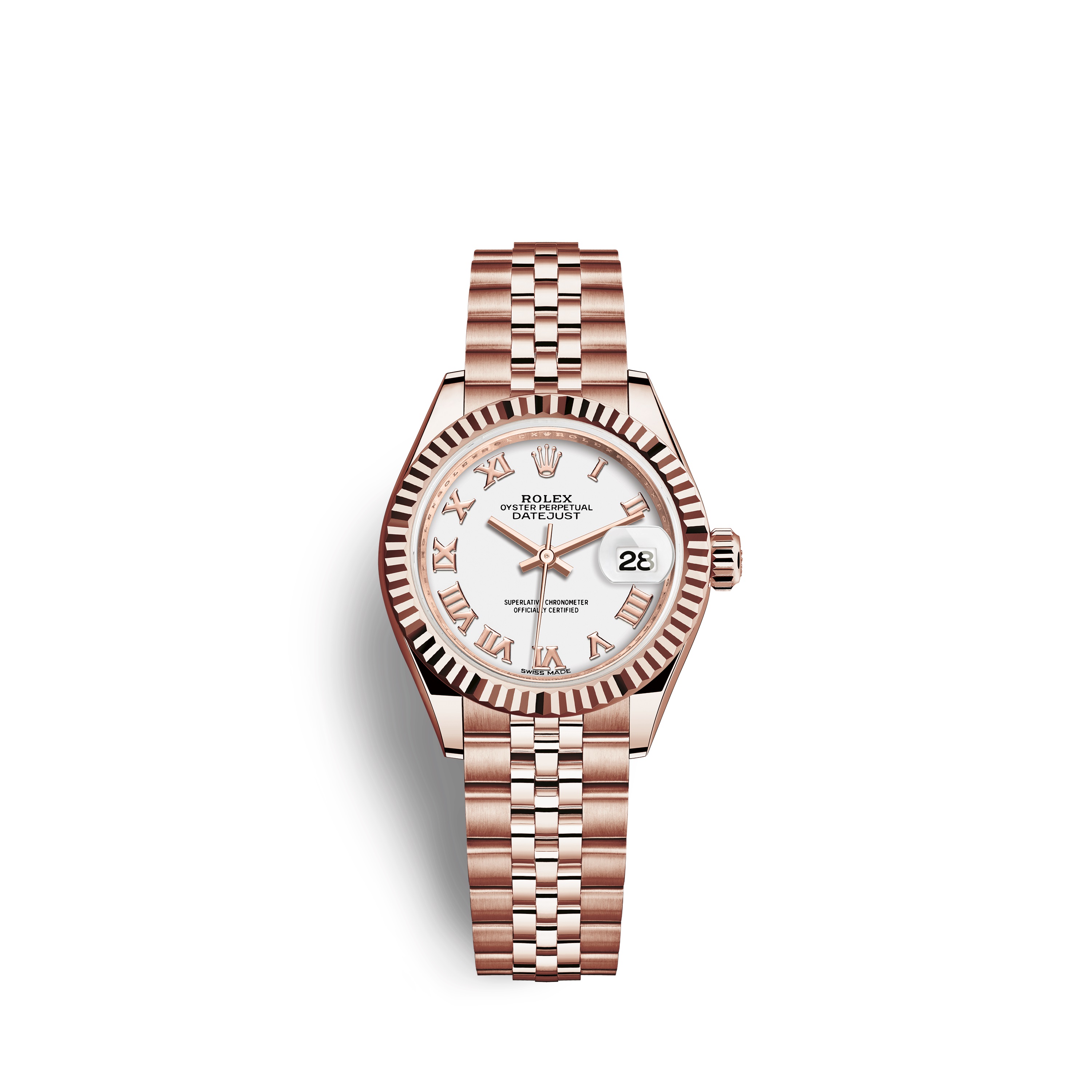 Lady-Datejust 28 279175 Rose Gold Watch (White)