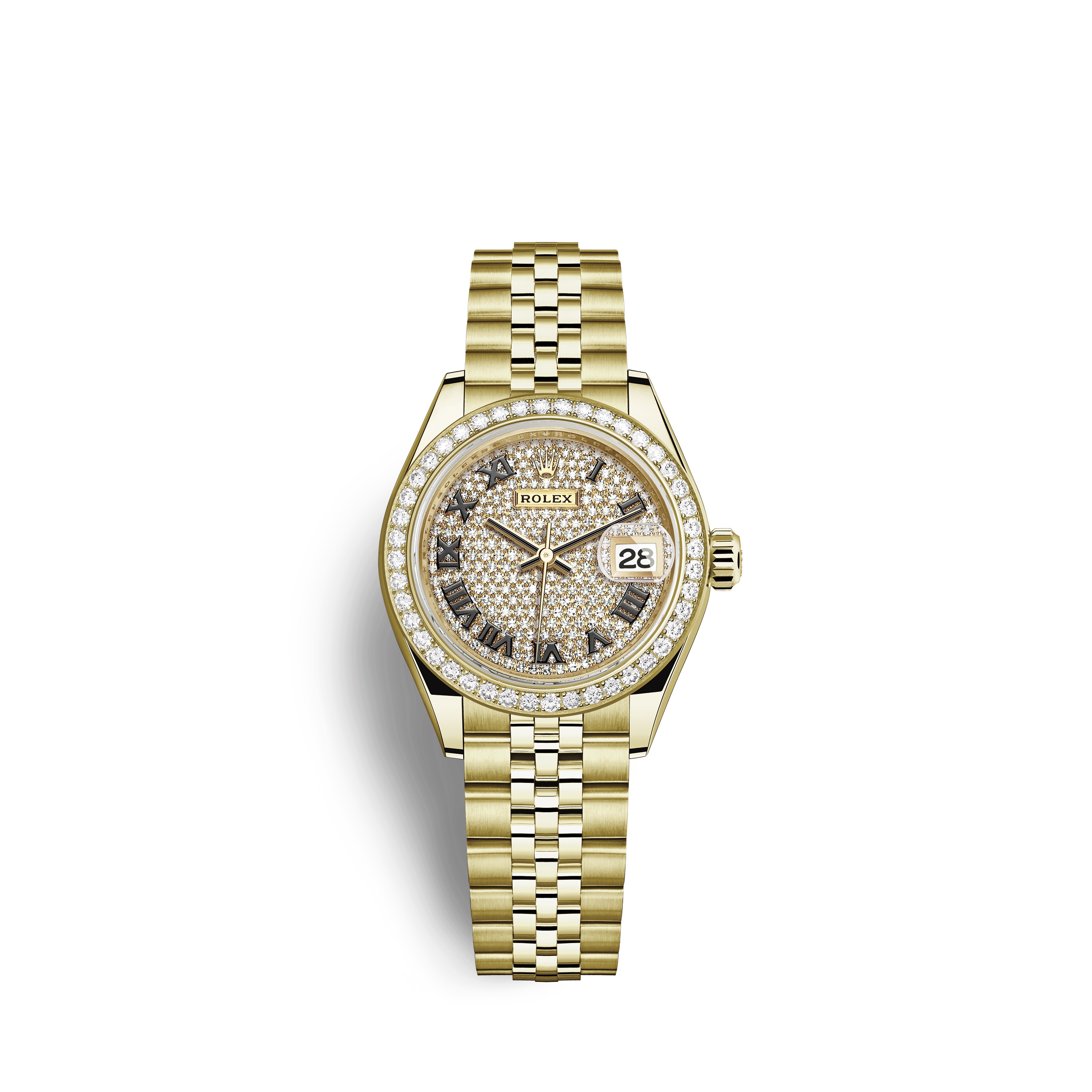Lady-Datejust 28 279138RBR Gold & Diamonds Watch (Diamond-Paved)