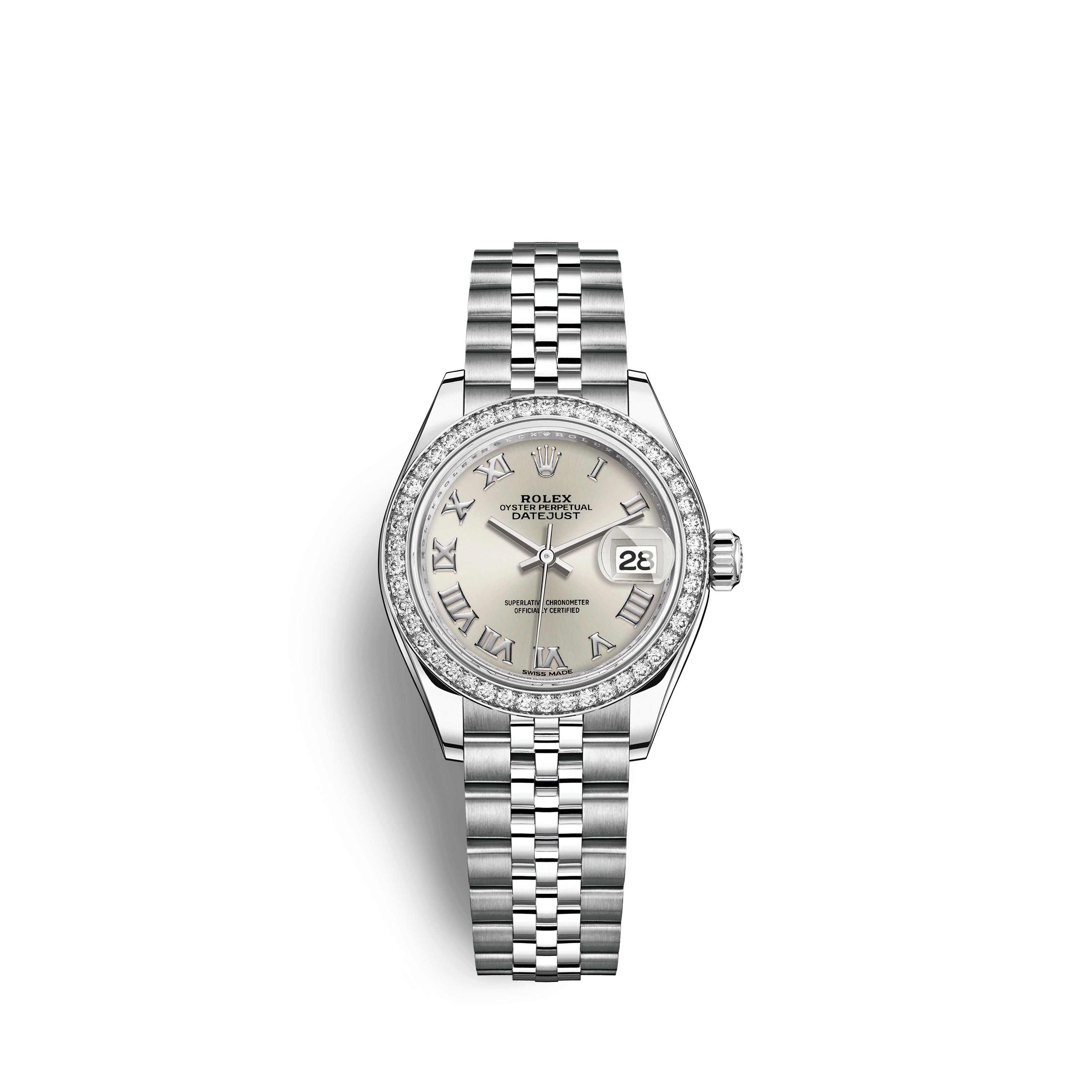 Lady-Datejust 28 279384RBR White Gold & Stainles Steel Watch (Silver)